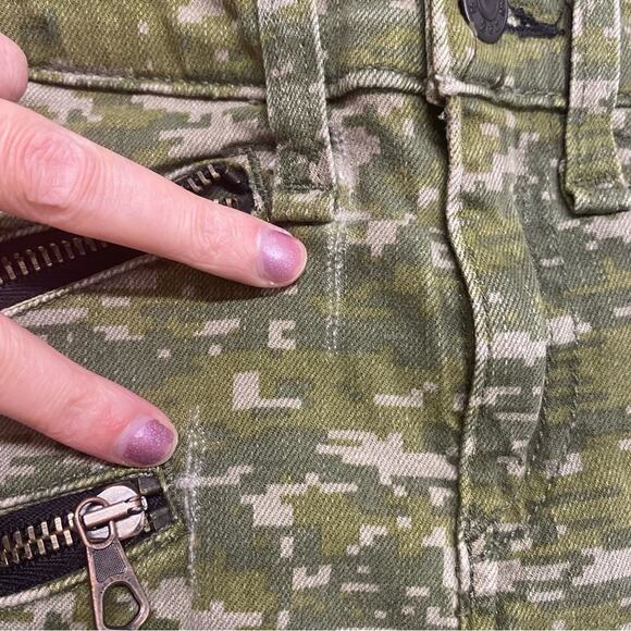 Rag & Bone For Intermix Camo Army Pant Skinny Jeans Zip Side Green Pockets Sz 26 - Picture 8 of 8